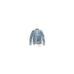 【並行輸入品】Men's Holes Ripped Blue Jean Biker Jacket Motorcycle Streetwearの画像