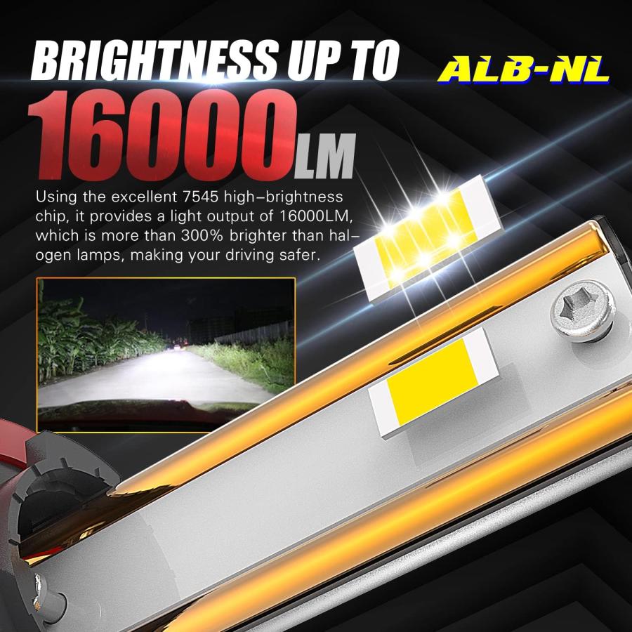 【並行輸入品】Alla Lighting 16000Lms 最も明るいH7 LEDヘッドライト電球 6500K キセノンホワイト Xtreme スーパの画像