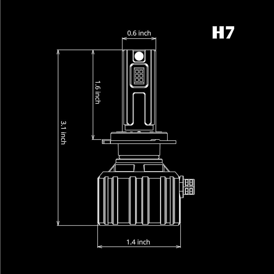 【並行輸入品】Alla Lighting 16000Lms 最も明るいH7 LEDヘッドライト電球 6500K キセノンホワイト Xtreme スーパの画像