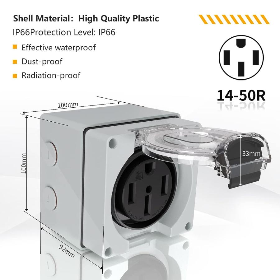 Outdoor Ev Charger Enclosure Nema 14 50r Receptacle 50 Amp RV Power ...