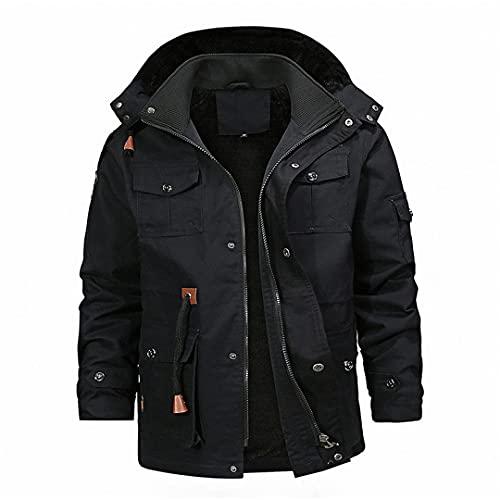 【並行輸入品】Multi Pocket Cargo Bomber Jackets Men Winter Warm Hoody Jacket Fの画像