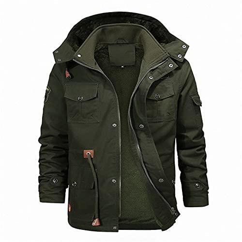 【並行輸入品】Multi Pocket Cargo Bomber Jackets Men Winter Warm Hoody Jacket Fの画像
