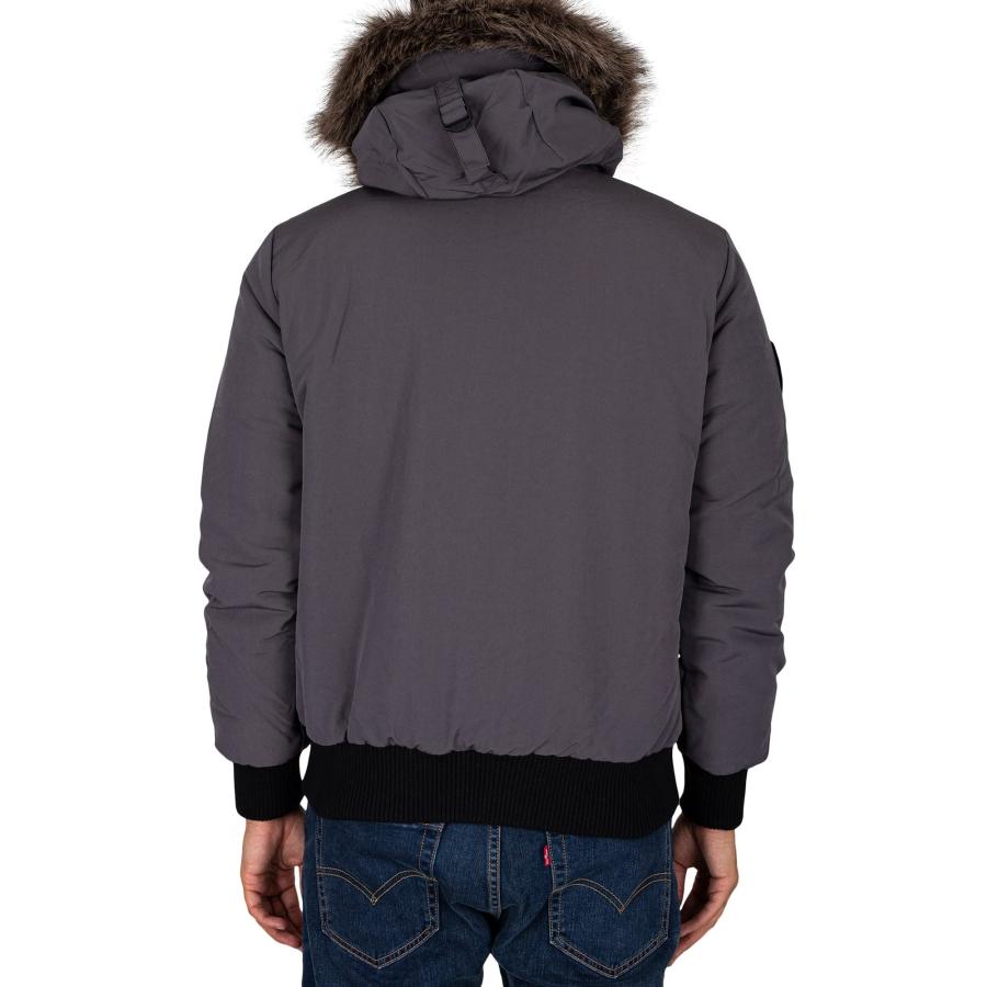 【並行輸入品】Superdry Mens Everest Bomber Jacket Charcoal Size Mの画像