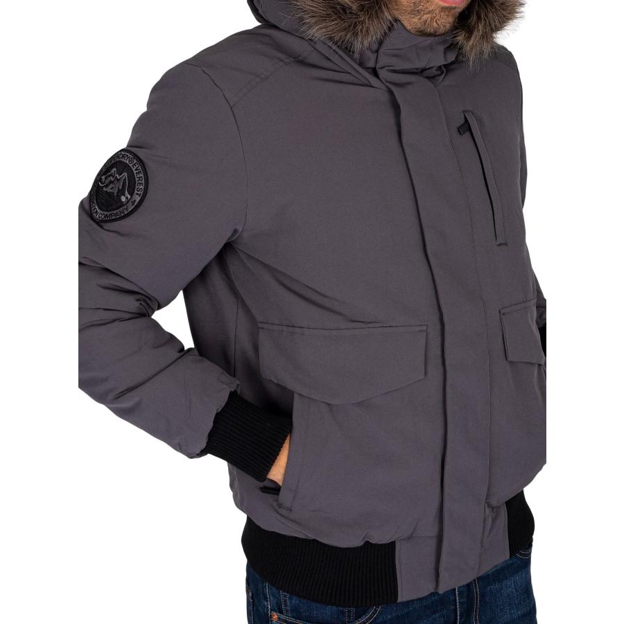 【並行輸入品】Superdry Mens Everest Bomber Jacket Charcoal Size Mの画像
