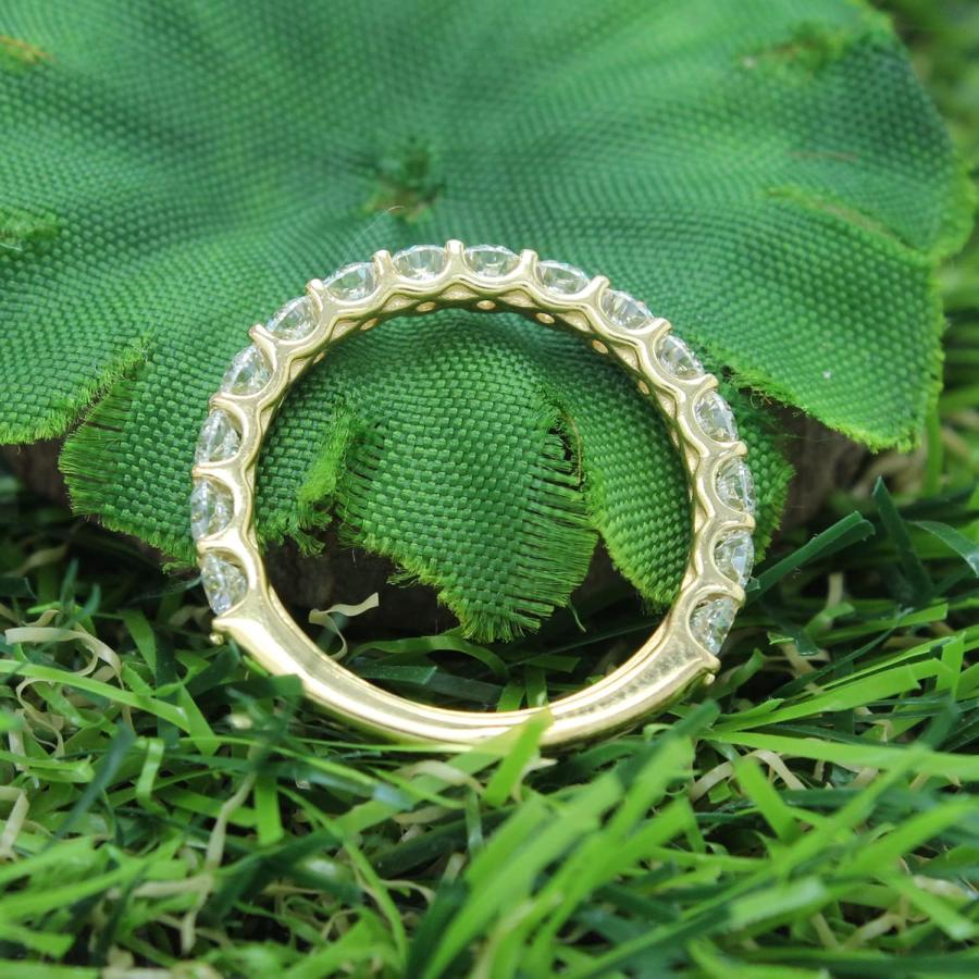 【並行輸入品】SAVEARTH DIAMONDS 1 1/3 ct.t.w ラウンドカット 人工モアッサナイト ダイヤモンド エタニティ 結婚指輪 1の画像