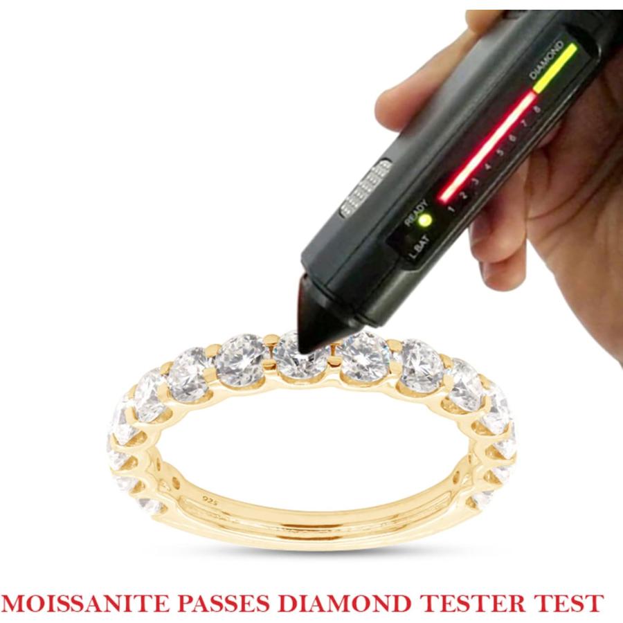 【並行輸入品】SAVEARTH DIAMONDS 1 1/3 ct.t.w ラウンドカット 人工モアッサナイト ダイヤモンド エタニティ 結婚指輪 1の画像