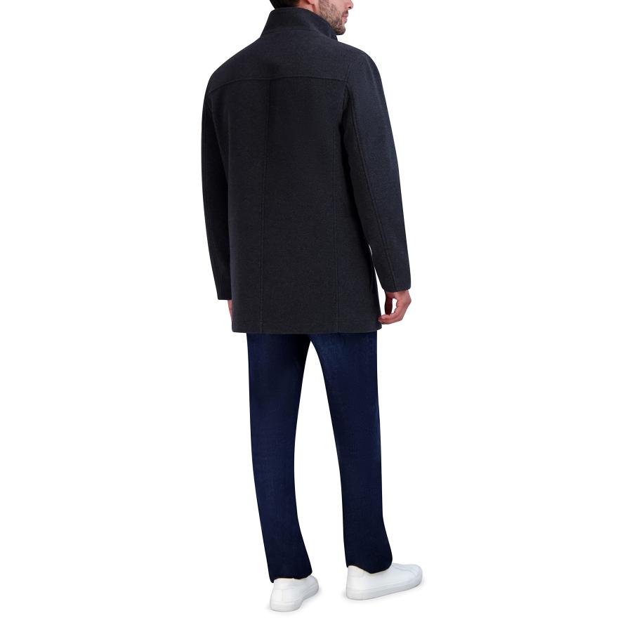 【並行輸入品】Cole Haan Men's Wool Car Coat, Black, Mediumの画像