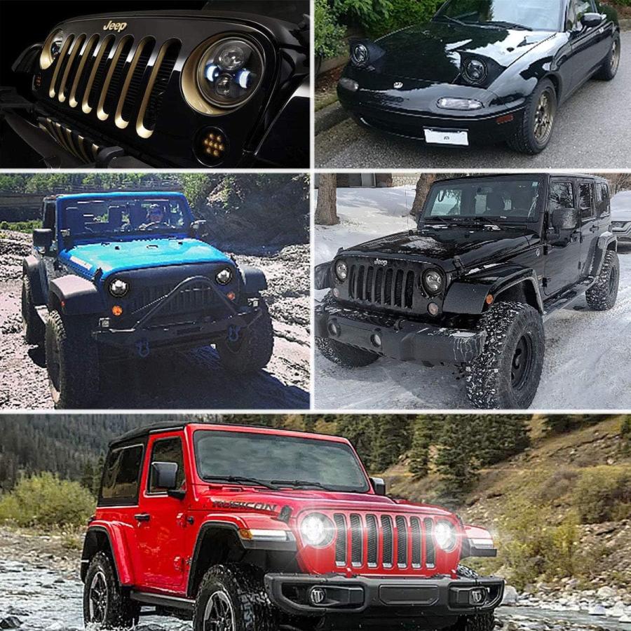 【並行輸入品】スーパーブライト 7インチ LEDヘッドライト Jp Wrangler 2007-2018 JK/JKU Rubicon/Saharaの画像