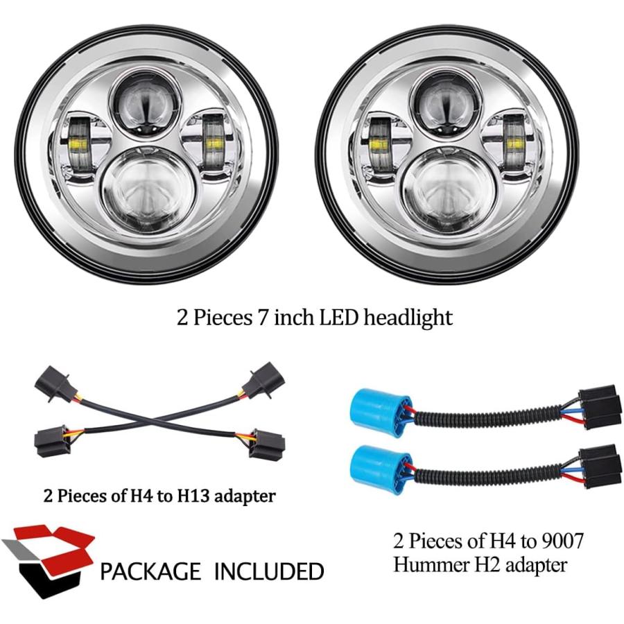 【並行輸入品】スーパーブライト 7インチ LEDヘッドライト Jp Wrangler 2007-2018 JK/JKU Rubicon/Saharaの画像