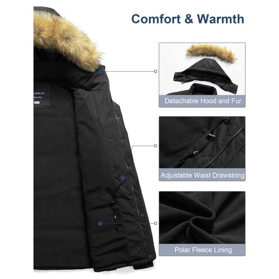 販売スペシャル CREATMO US Men´s Big and Tall Hooded Winter Coat Waterprpoof Thi 並行輸入品