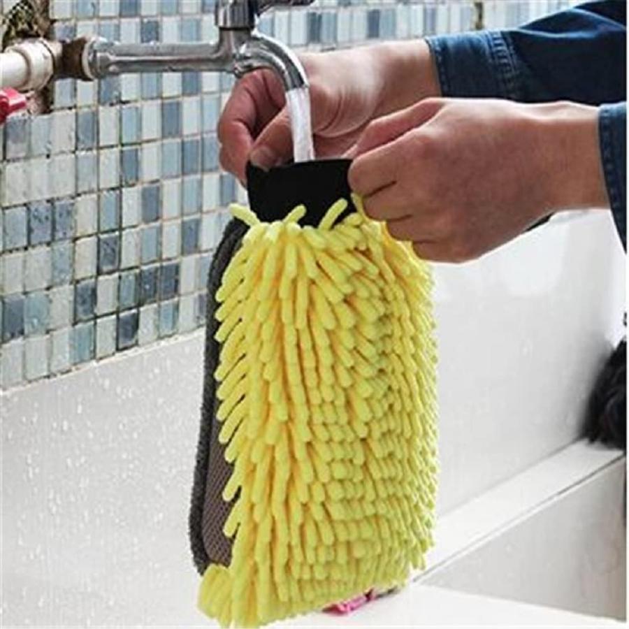 InfantLY Bright Dual-Sided Car Wash Mitts，Car Microfiber Chenille Gloves Thick Cleaning Mitt Scratch-Free Auto Care Double-Faced Glove for Clean C｜good-face｜07