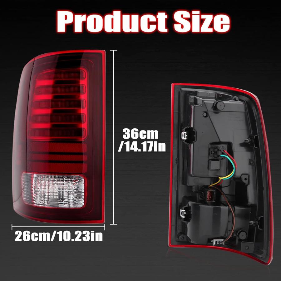【並行輸入品】MZORANGE LEDテールライト ダッジ・ラム 1500 2013-2018 Ram 2500 2017-2018用 (左運転席側)の画像