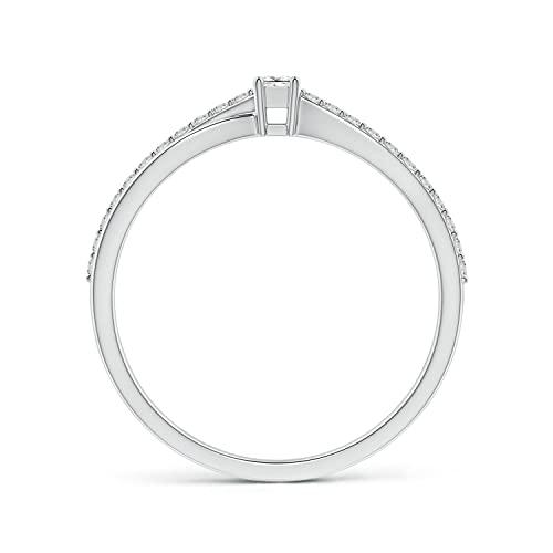 【並行輸入品】Angara プリンセスカット 天然ダイヤモンド プロミスリング 女性用 (0.19 cttw ダイヤモンド カラー I J クラの画像