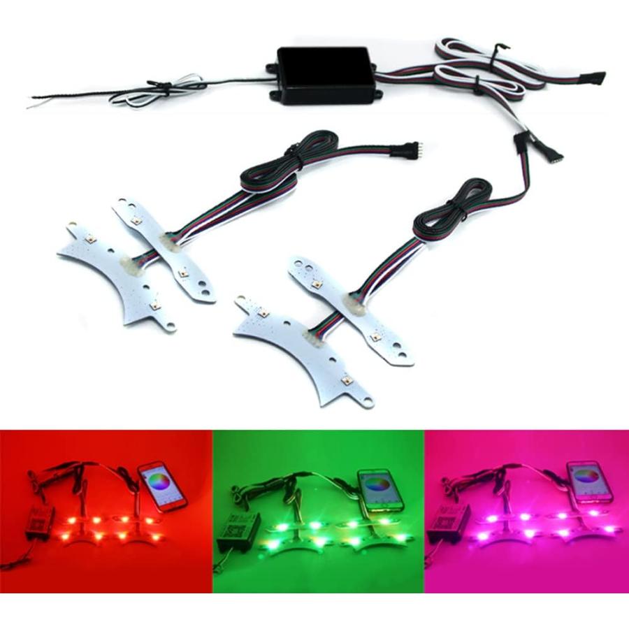 【並行輸入品】デイタイムランニングライトと互換性あり カーアクセサリー Dodge Challenger 15-18 Angel Eyes RGB Lの画像