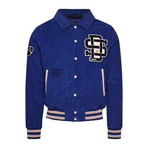 【並行輸入品】Superdry Mens Varsity Cord Bomber Jacket, Relaxed Fit Twilight Nの画像
