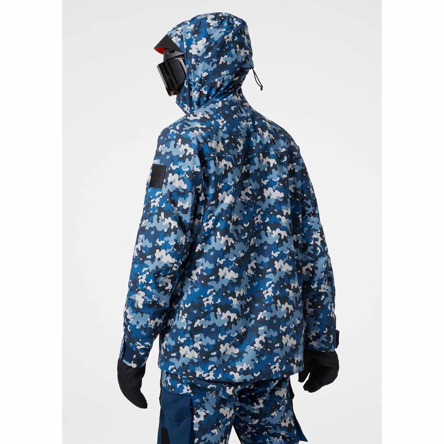 【並行輸入品】Helly Hansen Men's ULLR Z Insulated Anorak, 585 Ocean Camo, Largの画像