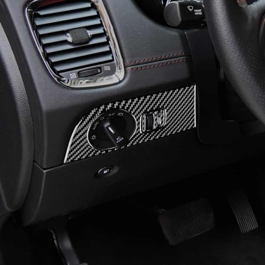 【並行輸入品】AIRSPEED カーボンファイバー 車 ヘッドライト スイッチ ボタン ステッカー カバー インテリア 運転席側 ダッシュボード スト_3