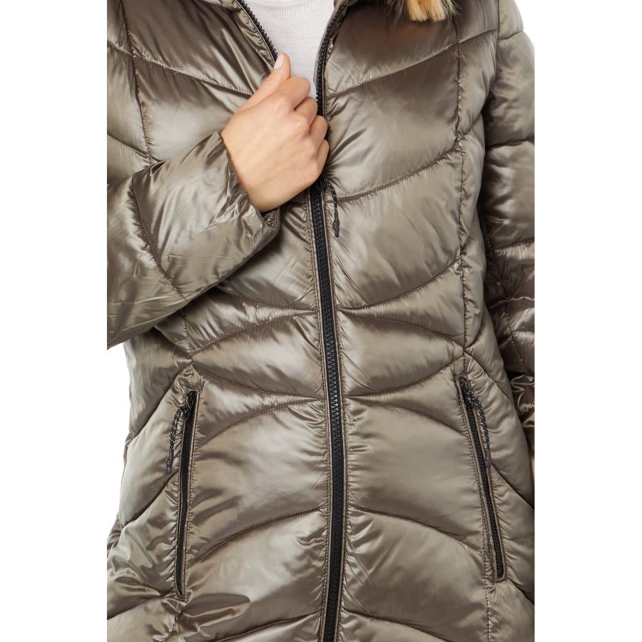 【並行輸入品】Cole Haan Faux Down A Line Hooded Jacket Ginger MD (8 10)の画像