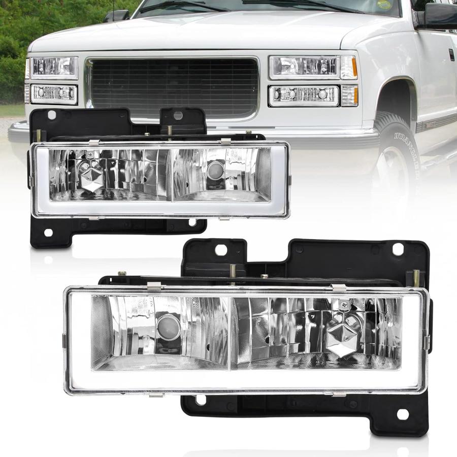 【並行輸入品】AS Led headlights assembly for 1988-1998 Chevy GMC C/K C10 Sierra Siの画像