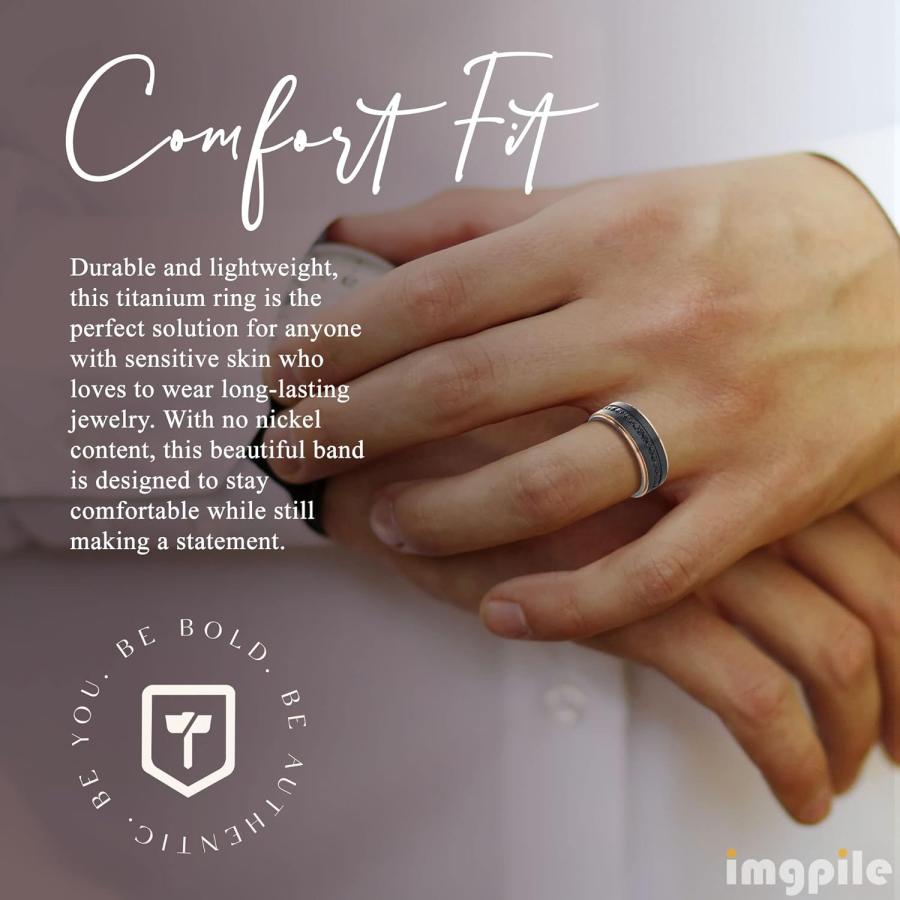 【並行輸入品】Thorsten ASTRO Titanium Wedding Band - Flat Brushed Black Titanium Rの画像