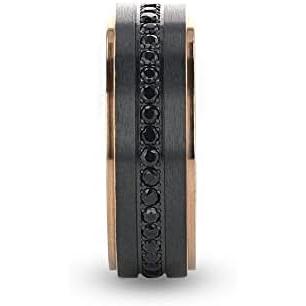 【並行輸入品】Thorsten ASTRO Titanium Wedding Band - Flat Brushed Black Titanium Rの画像