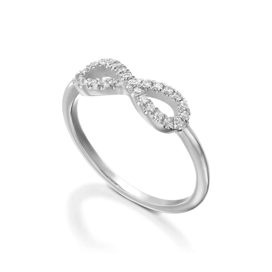 【並行輸入品】CTIEIP 10K 14K 18K White Gold 0.13 Cttw Natural Diamond Infinityの画像