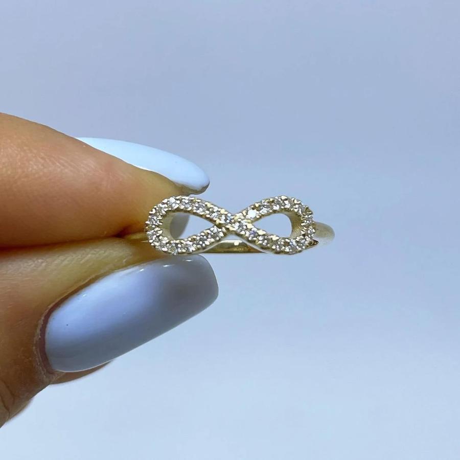 【並行輸入品】CTIEIP 10K 14K 18K White Gold 0.13 Cttw Natural Diamond Infinityの画像