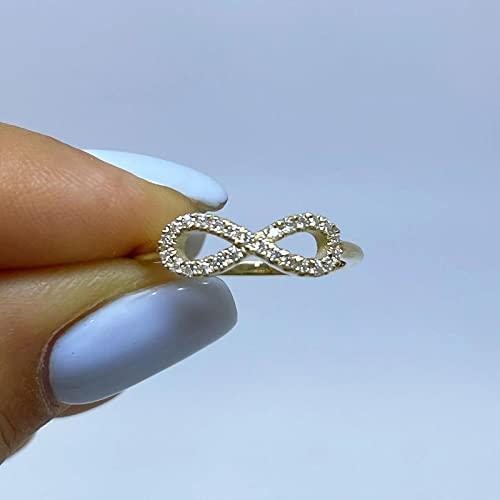 【並行輸入品】CTIEIP 10K 14K 18K White Gold 0.13 Cttw Natural Diamond Infinityの画像