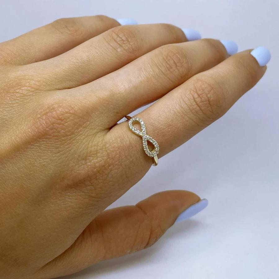 【並行輸入品】CTIEIP 10K 14K 18K White Gold 0.13 Cttw Natural Diamond Infinityの画像