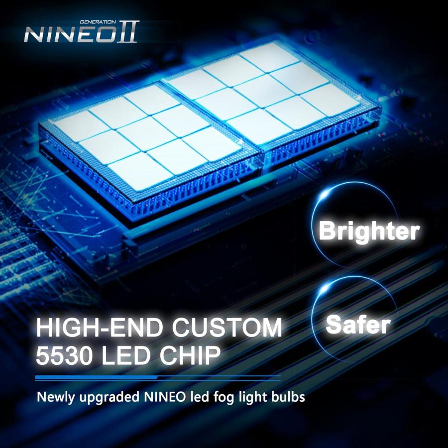 【並行輸入品】NINEO H11 LEDフォグライト電球 6000ルーメン 5530チップ 6500K キセノンホワイト 300%明るいハロゲンランプの画像