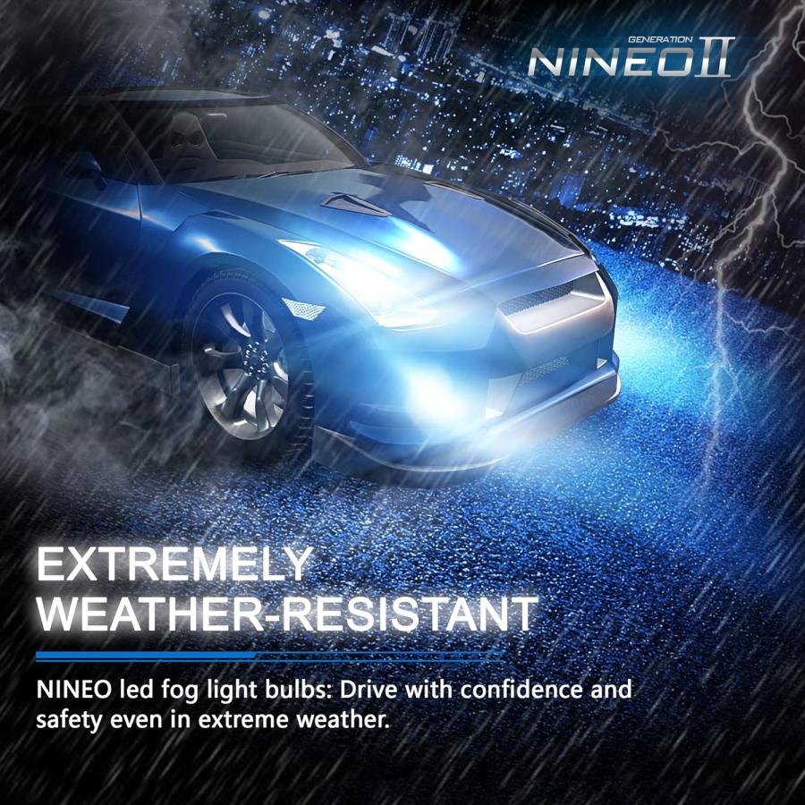 【並行輸入品】NINEO H11 LEDフォグライト電球 6000ルーメン 5530チップ 6500K キセノンホワイト 300%明るいハロゲンランプの画像