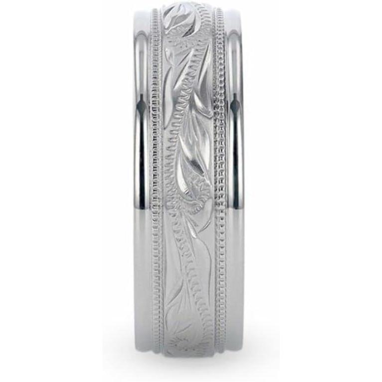 【並行輸入品】Roy Rose Jewelry Mens Titanium Blue Plating Inside Wedding Ring - Brの画像