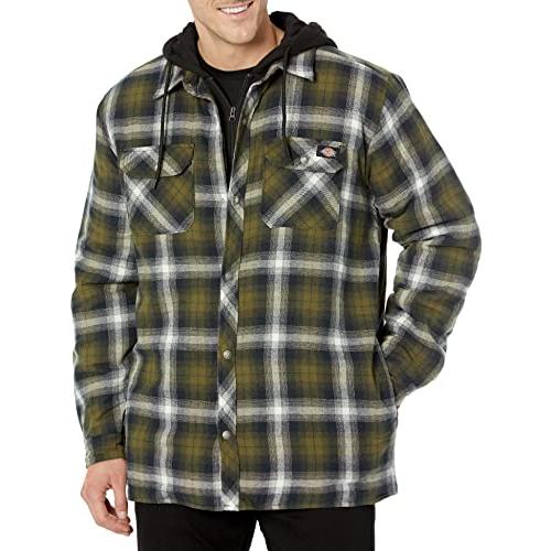 Dickies Men's Big & Tall Fleece Hooded Flannel Shirt Jacket with 並行輸入品｜good-face｜02