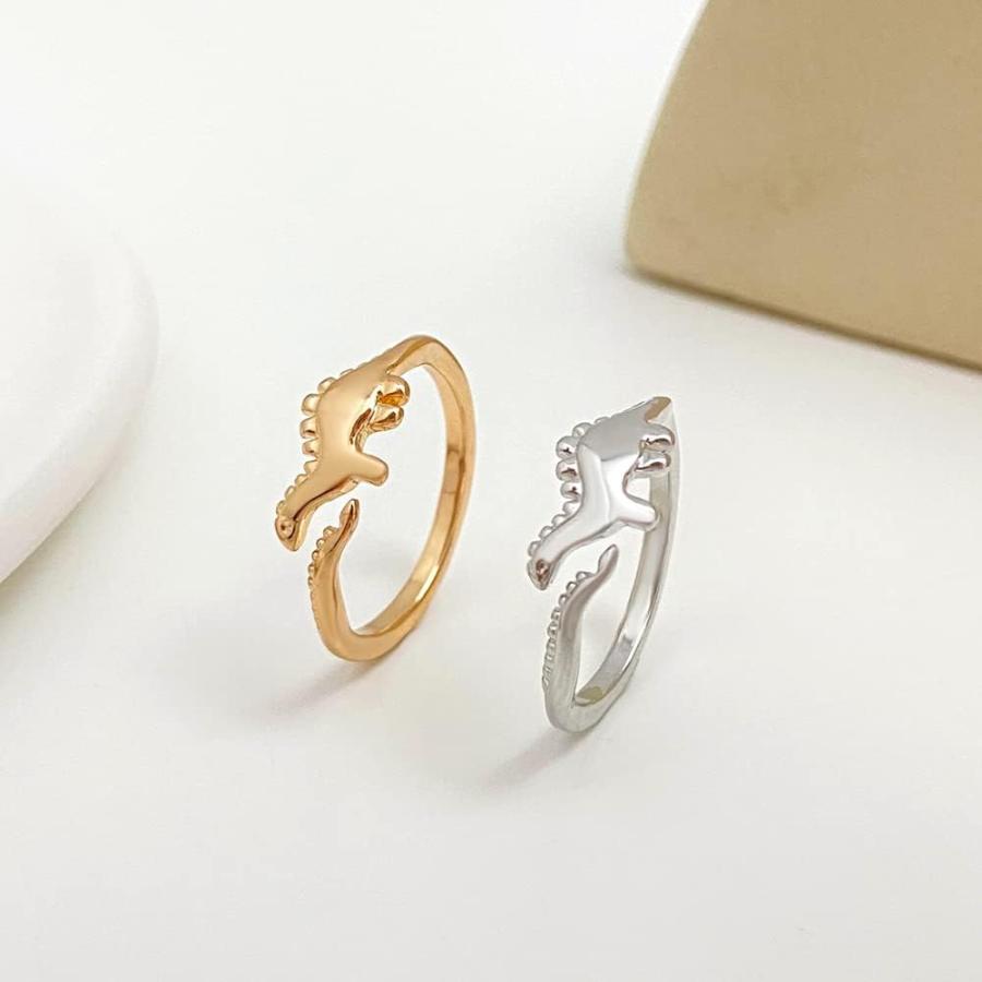 【並行輸入品】カラフル キラキラ 蝶 ナックルスタッキングリングセット ナックルハート 稲妻 恐竜 調節可能 カップル用 友情 ベストフレンド お揃いの画像