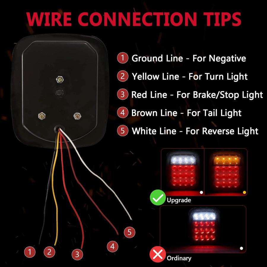 【並行輸入品】ALAVENTE Universal 16 LED Tail Lights Turn Brake Reverse Signal Runnの画像