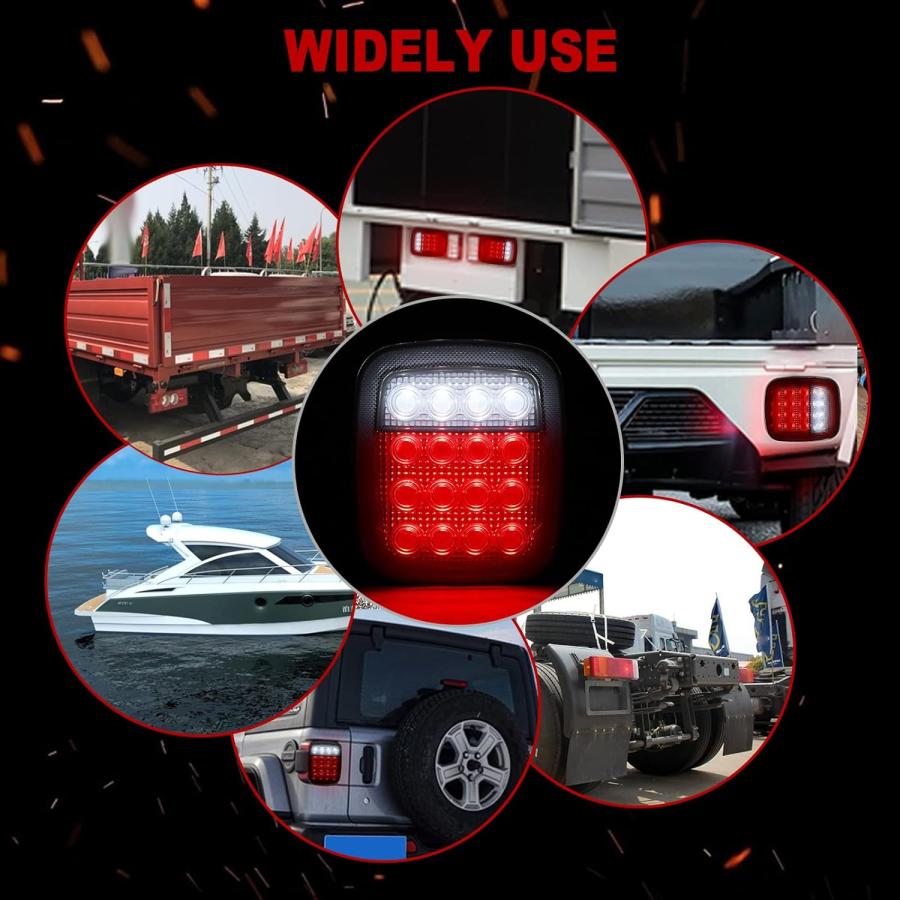 【並行輸入品】ALAVENTE Universal 16 LED Tail Lights Turn Brake Reverse Signal Runnの画像