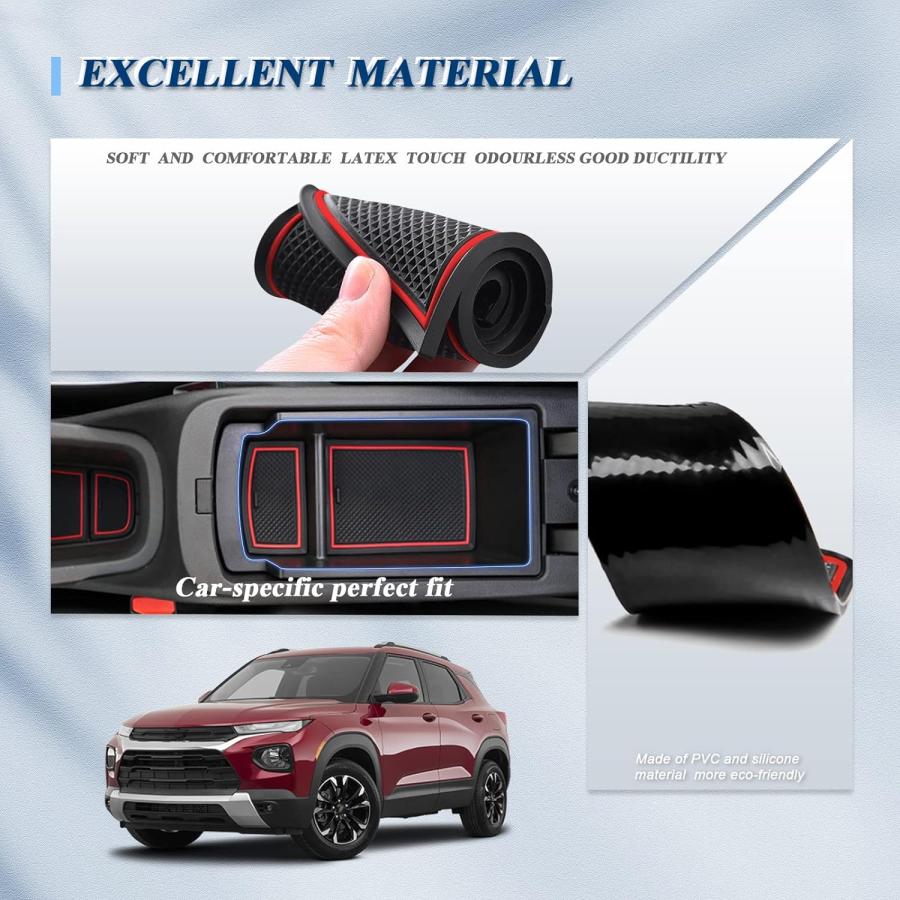 【レビューを書けば送料当店負担】 BIBIBO [Upgraded] Car Gate Slot Mats for 2021 2022 2023 Chevy Trailblazer Accessories Auto Interior Trim Door Slot Pads Center Console Custom Liner