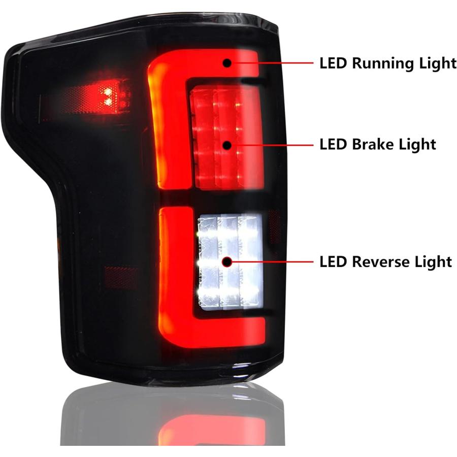 【並行輸入品】YOMTOVM F150 ピックアップトラック スモークリアテールライト 助手席と運転席側 F-ord F150 F-150 ピックアッ_2