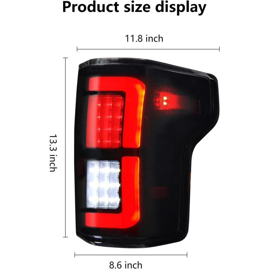 【並行輸入品】YOMTOVM F150 ピックアップトラック スモークリアテールライト 助手席と運転席側 F-ord F150 F-150 ピックアッ_5