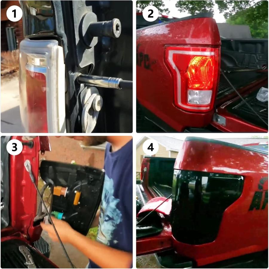 【並行輸入品】YOMTOVM F150 ピックアップトラック スモークリアテールライト 助手席と運転席側 F-ord F150 F-150 ピックアッ_7