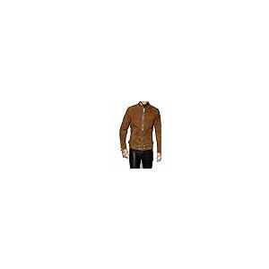 【並行輸入品】Men's Real Lambskin Suede Leather Jacket Bomber Biker Motorcycleの画像
