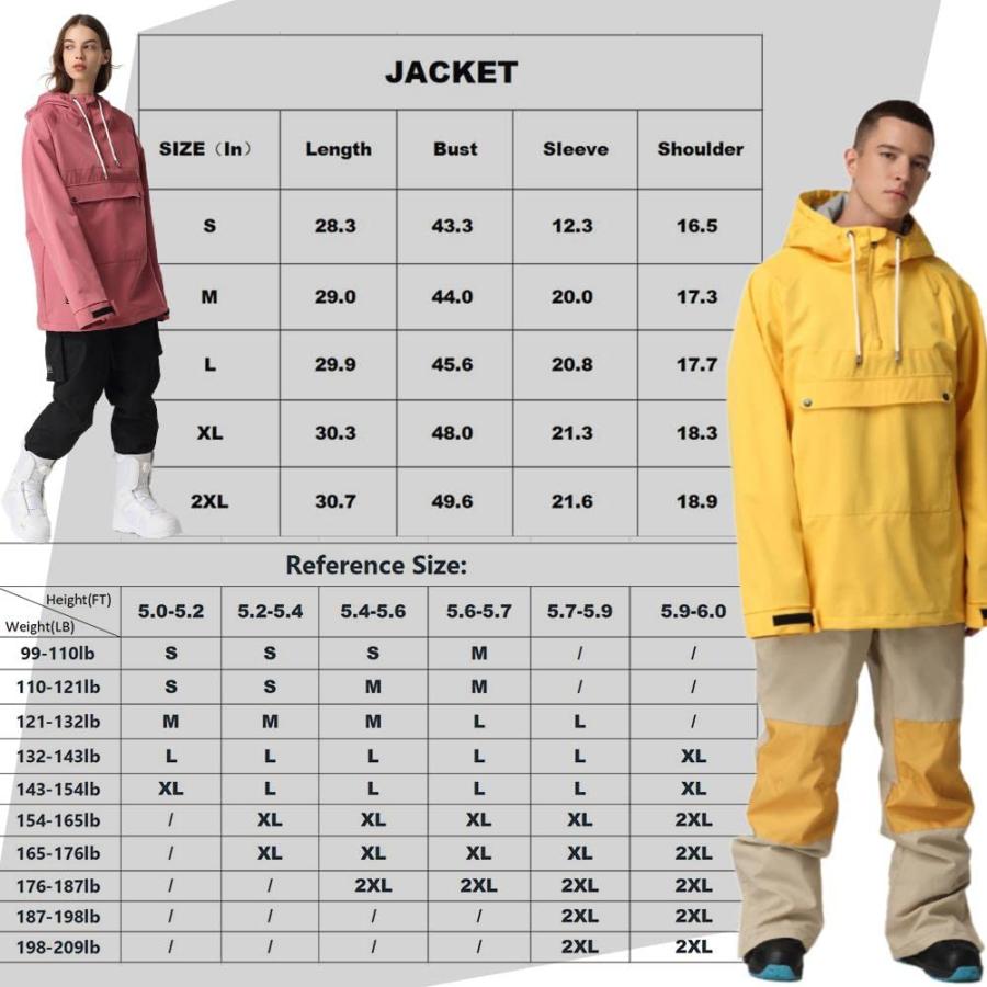 【並行輸入品】GS SNOWING Women and Men Pullover Hooded Insulated Ski Jacket Wiの画像