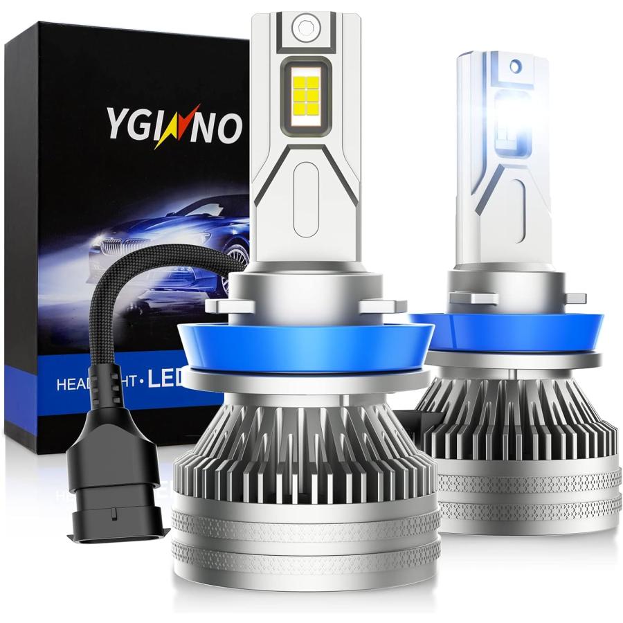 YGINNO H11 H8 H9 LEDヘッドライトバルブ 2022年アップグレード 100W 