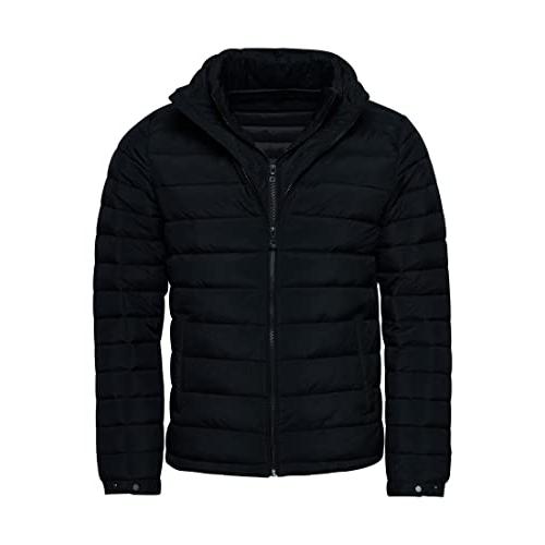 【並行輸入品】Superdry Mens Short Lightweight Puffer Coat Black Size Sの画像