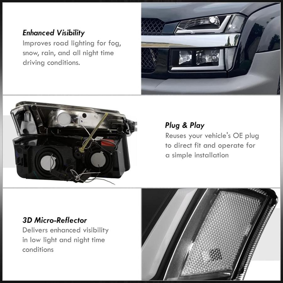 【並行輸入品】AJP ディストリビューター LED DRL チューブバー ドライビングヘッドライト + バンパー信号ランプ アセンブリ ペアセット 互_4