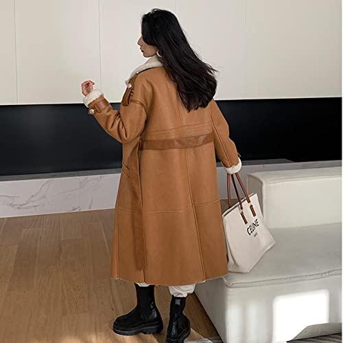 Denny&Dora] レディース ロング シープスキン コート 本革 ムートン 