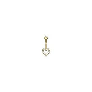 【並行輸入品】Melighting ゴールド ベリーボタン リング 14K リアルゴールド ベリーリング ハート ベリーピアス ジュエリー クリの画像