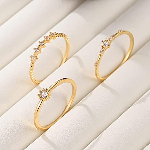 【並行輸入品】SIROLISA 14K ゴールドメッキ スタッキングリング レディース ガールズ ファッション ナックル 薄型ゴールドジュエリー_4