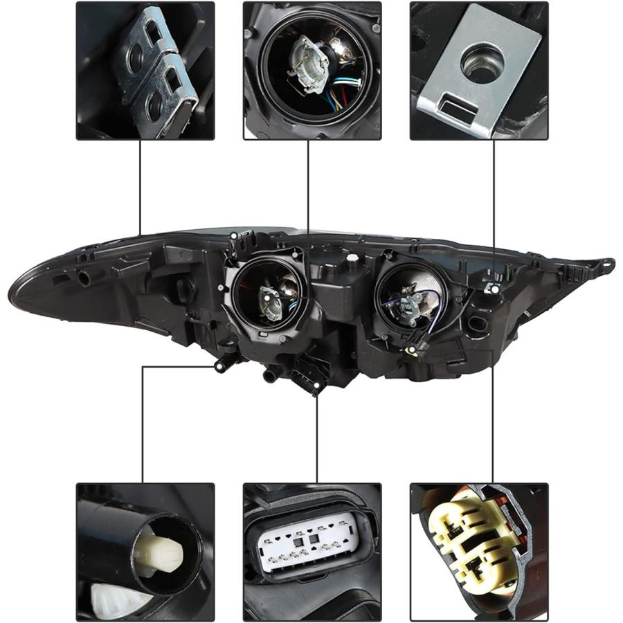 【並行輸入品】Silscvtt ヘッドライト フロントヘッドランプ 交換用 2017-2019 フォード フュージョン ハロゲン LED DRLプロジの画像