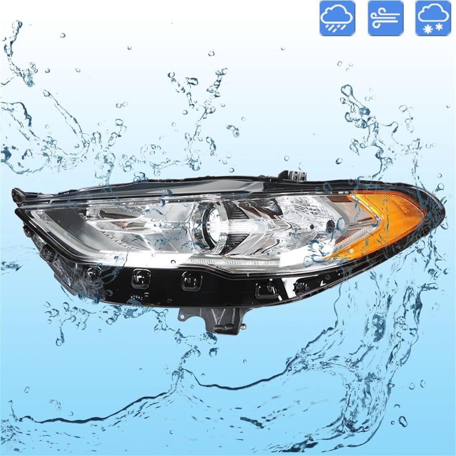 【並行輸入品】Silscvtt ヘッドライト フロントヘッドランプ 交換用 2017-2019 フォード フュージョン ハロゲン LED DRLプロジの画像